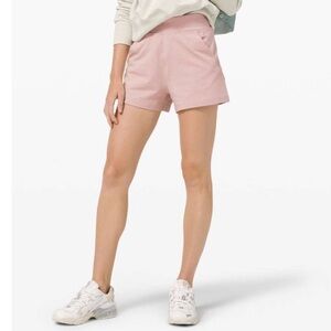 Lululemon LA Sweat Terry Cloth High Rise Shorts Mink Berry 12 NWT